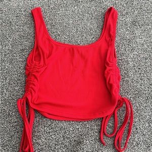 Red Crop Top With Side Ties